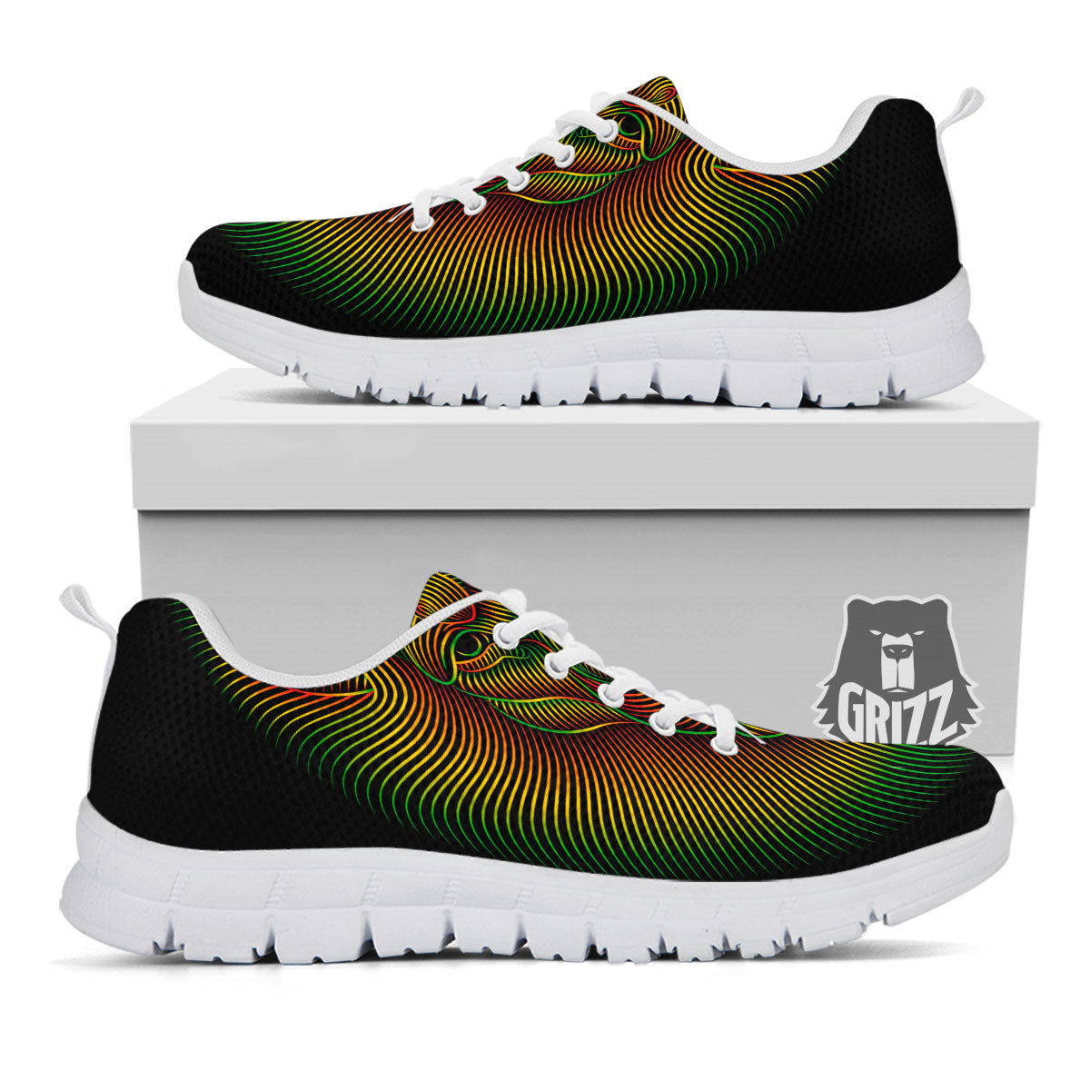 Lion Rasta Print White Sneaker-grizzshop