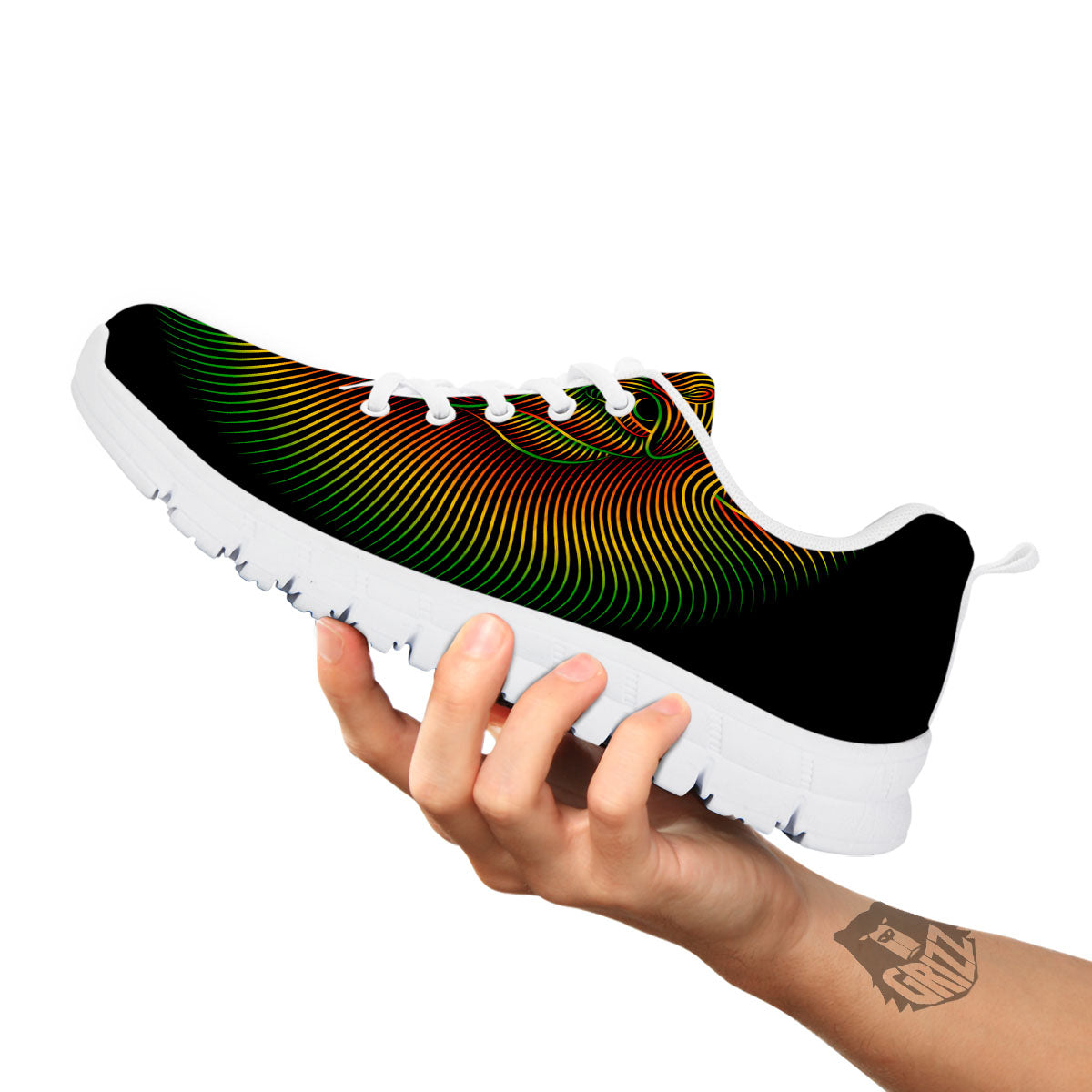 Lion Rasta Print White Sneaker-grizzshop