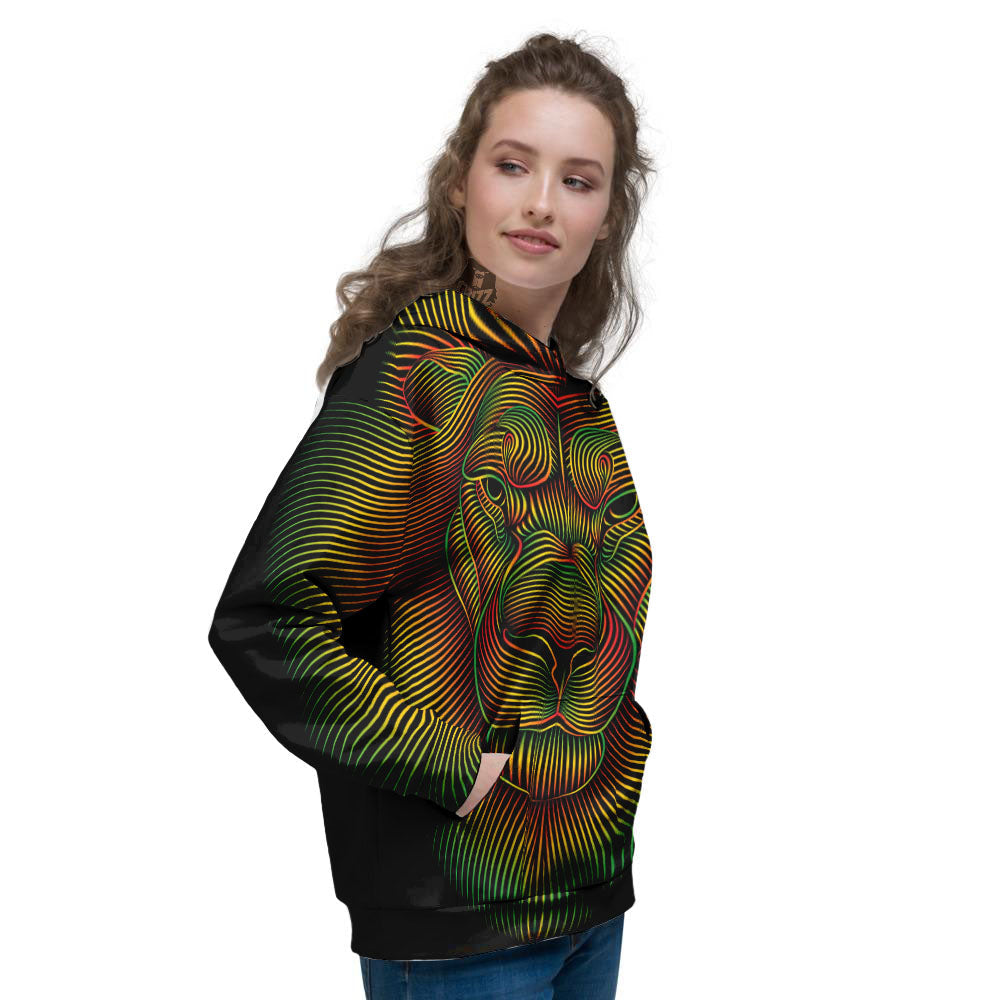 Lion Rasta Print Women's Hoodie-grizzshop