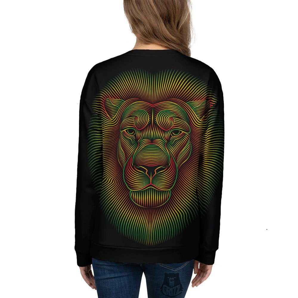 Lion Rasta Print Women's Sweatshirt-grizzshop