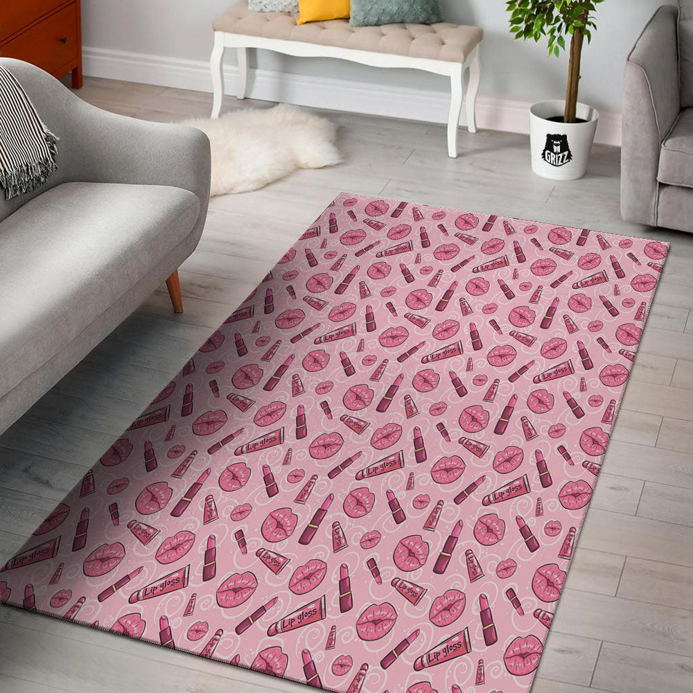 Lips Funky Kiss Print Pattern Floor Mat-grizzshop