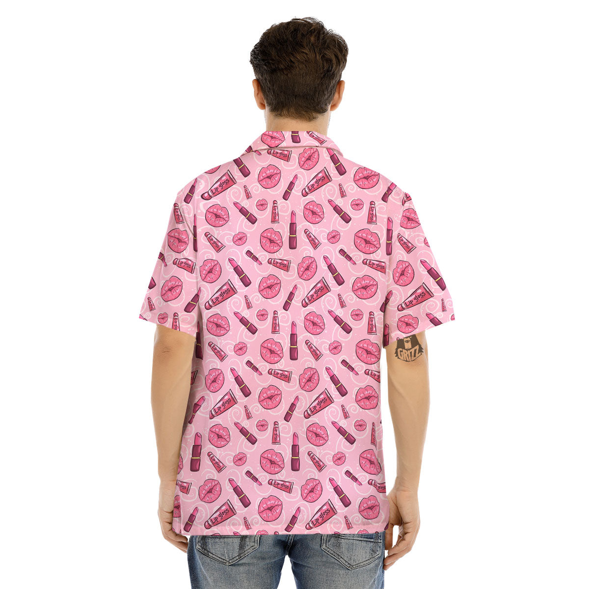 Lips Funky Kiss Print Pattern Men's Hawaiian Shirt-grizzshop