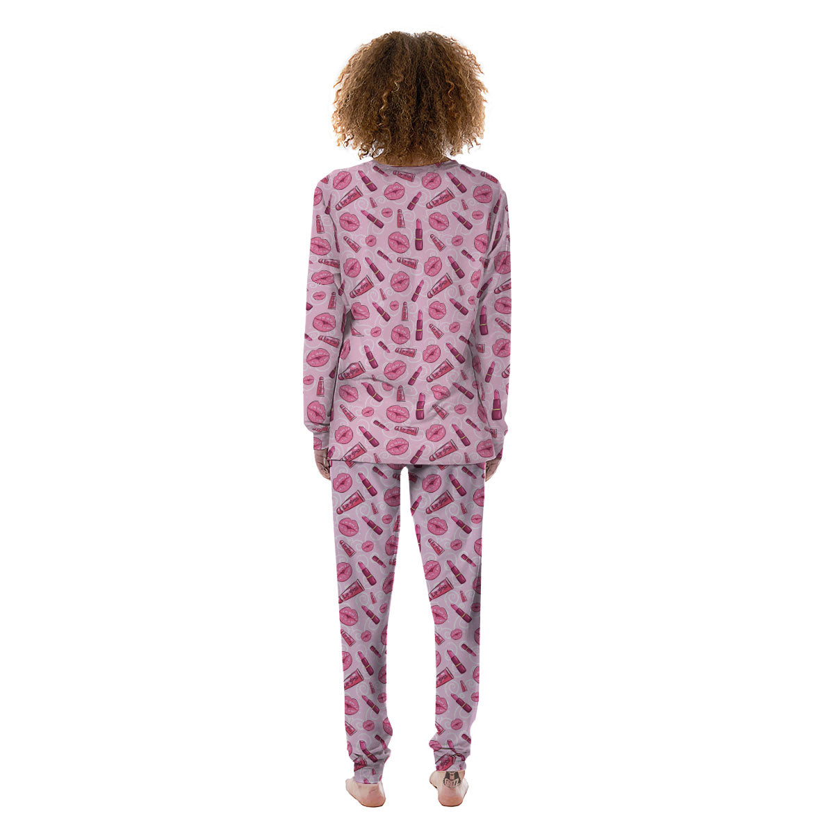 Lips Funky Kiss Print Pattern Women's Pajamas-grizzshop