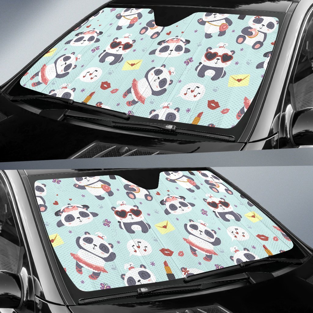 Lips Panda Pattern Print Car Sun Shade-grizzshop