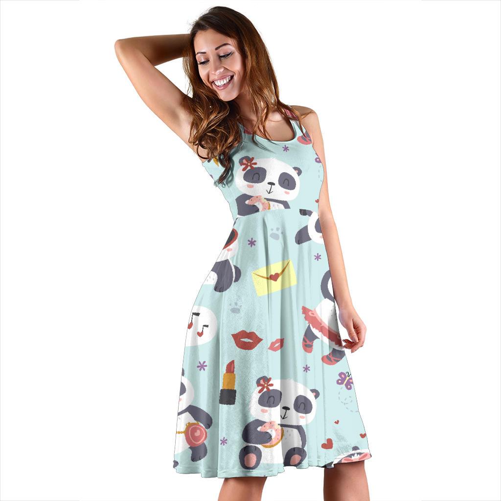 Lips Panda Pattern Print Dress-grizzshop