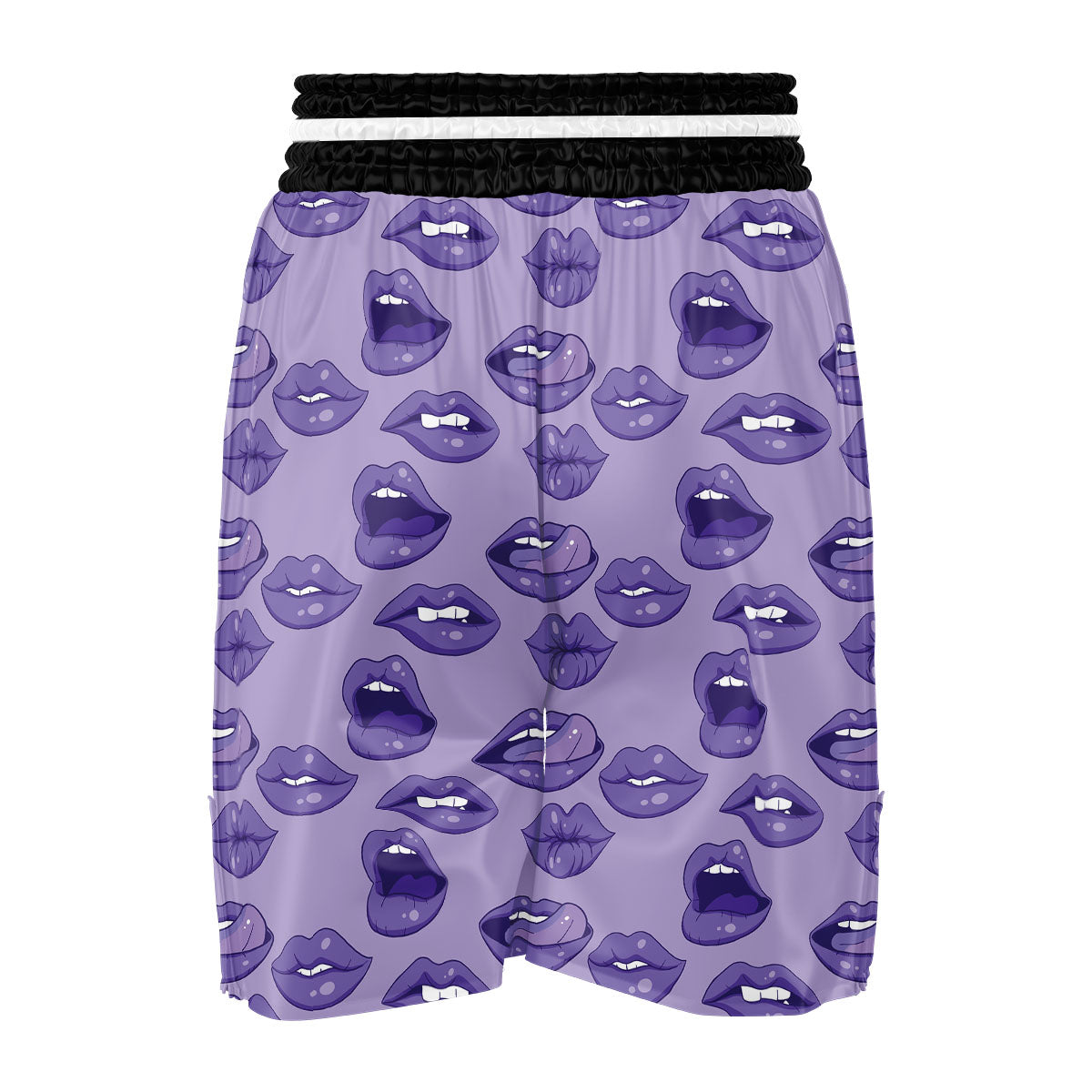 Lips Purple Print Pattern Boxing Shorts-grizzshop