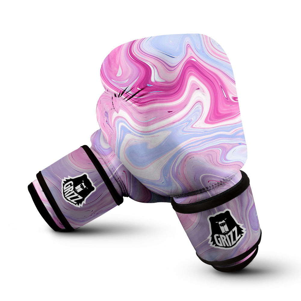 Liquid And Fluid Marble Pink Print Boxing Gloves-grizzshop