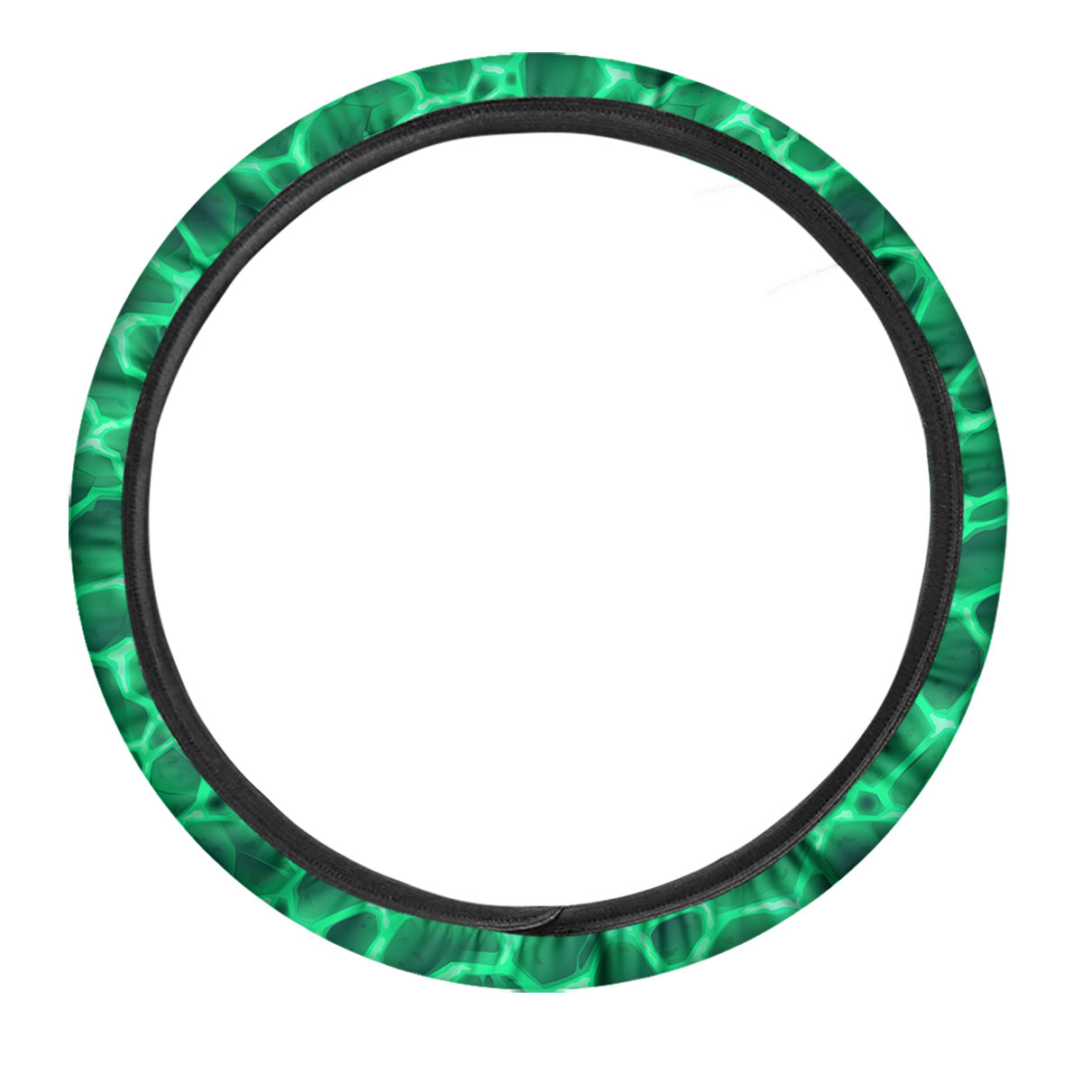 Liquid Lava Green Print Pattern Car Steering Wheel Cover-grizzshop