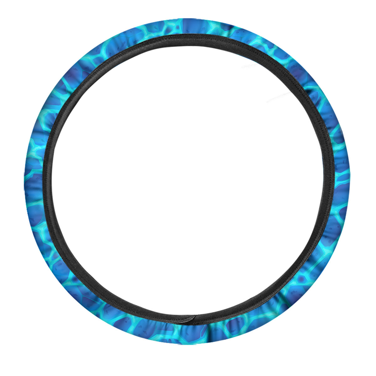 Liquid Lava Ice Blue Print Pattern Car Steering Wheel Cover-grizzshop