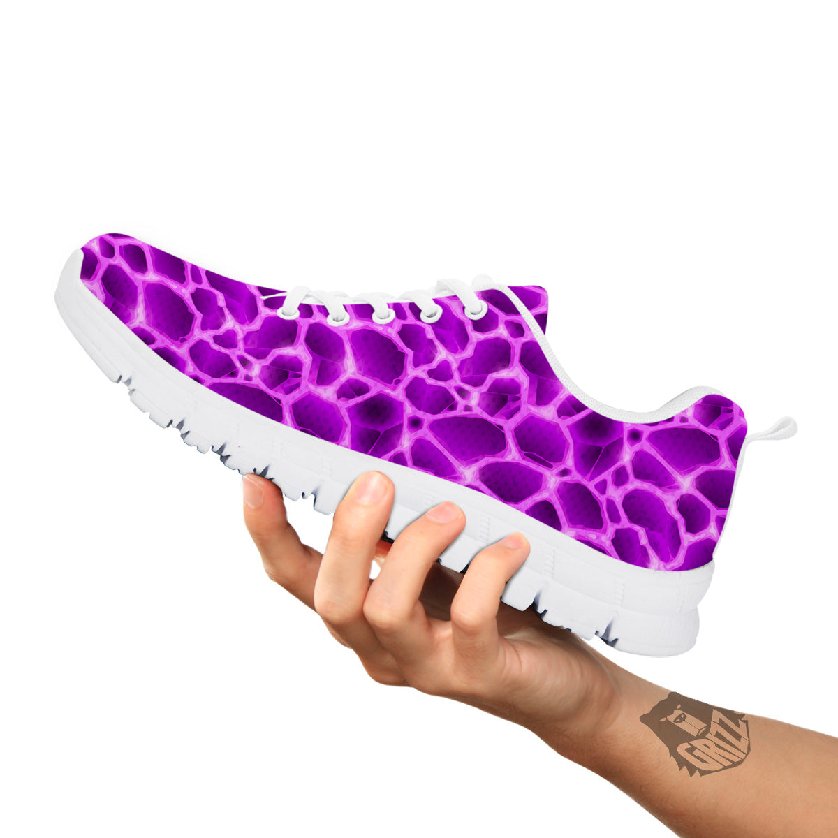 Liquid Lava Purple Print Pattern White Sneaker-grizzshop