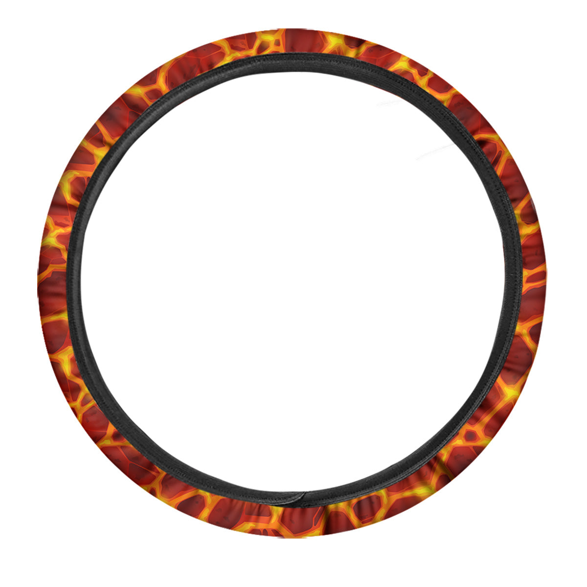 Liquid Lava Red Print Pattern Car Steering Wheel Cover-grizzshop