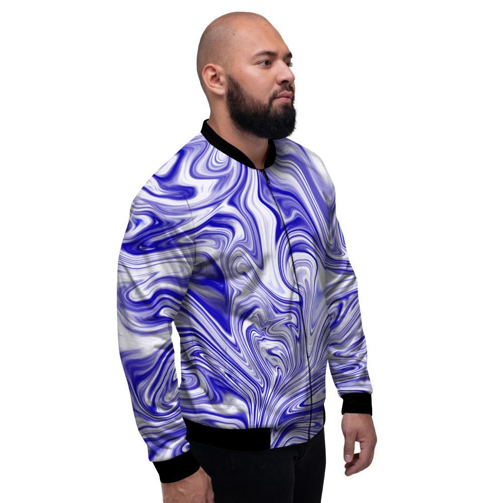 Liquid Psychedelic Print Pattern Men's Bomber Jacket-grizzshop
