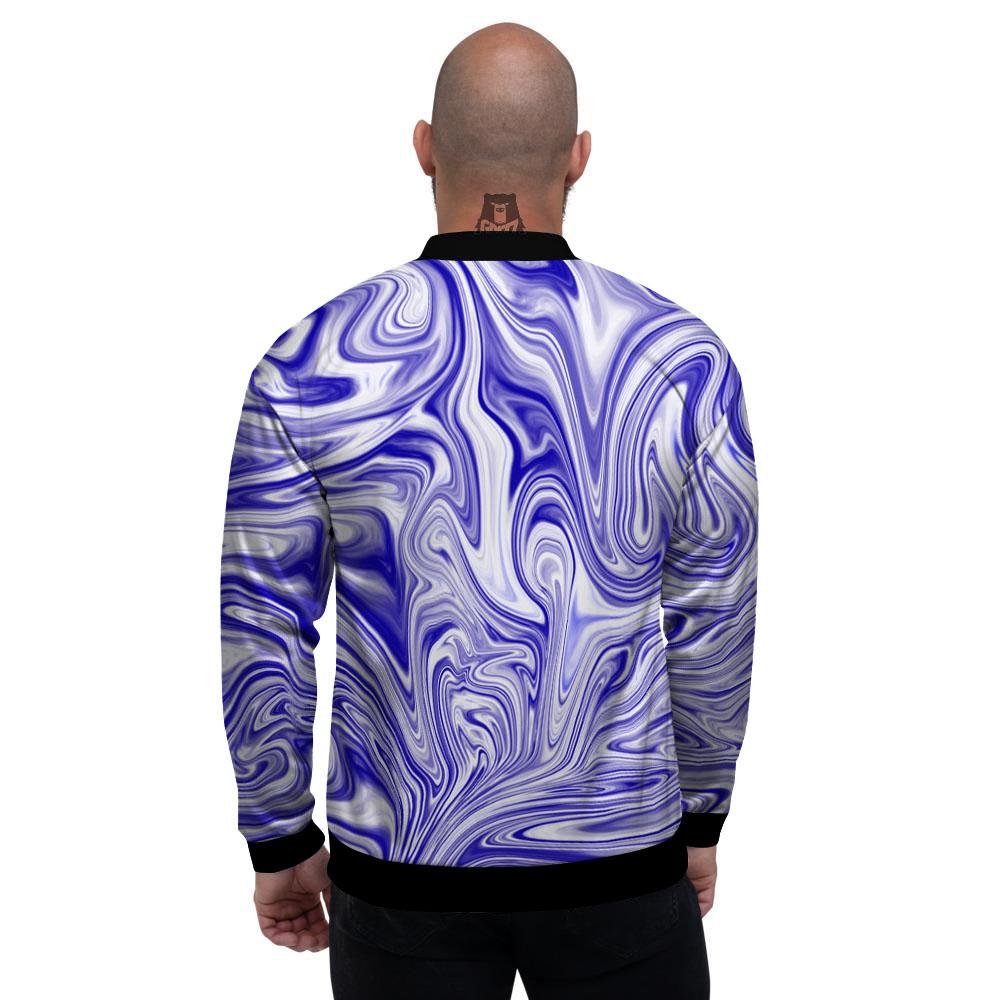 Liquid Psychedelic Print Pattern Men's Bomber Jacket-grizzshop