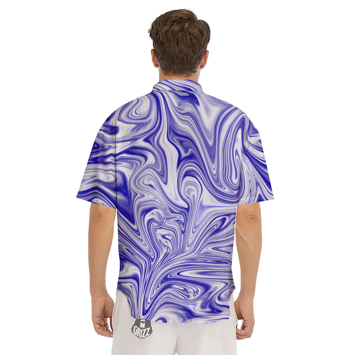 Liquid Psychedelic Print Pattern Men's Short Sleeve Shirts-grizzshop