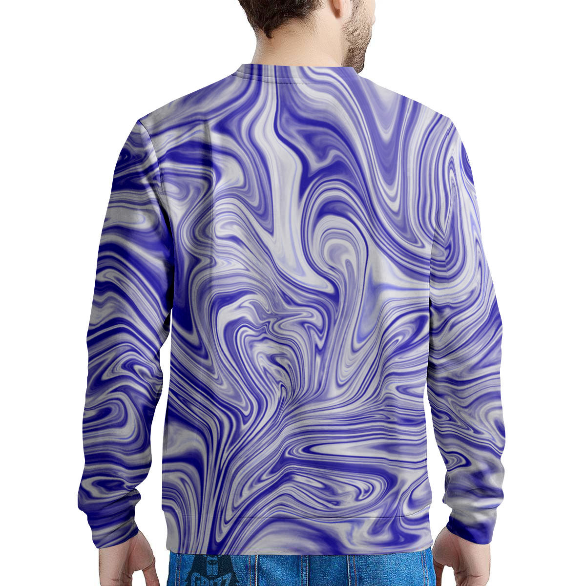 Liquid Psychedelic Print Pattern Men's Sweatshirt-grizzshop