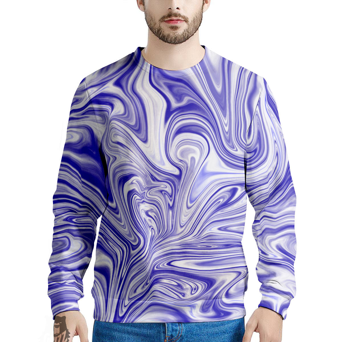 Liquid Psychedelic Print Pattern Men's Sweatshirt-grizzshop