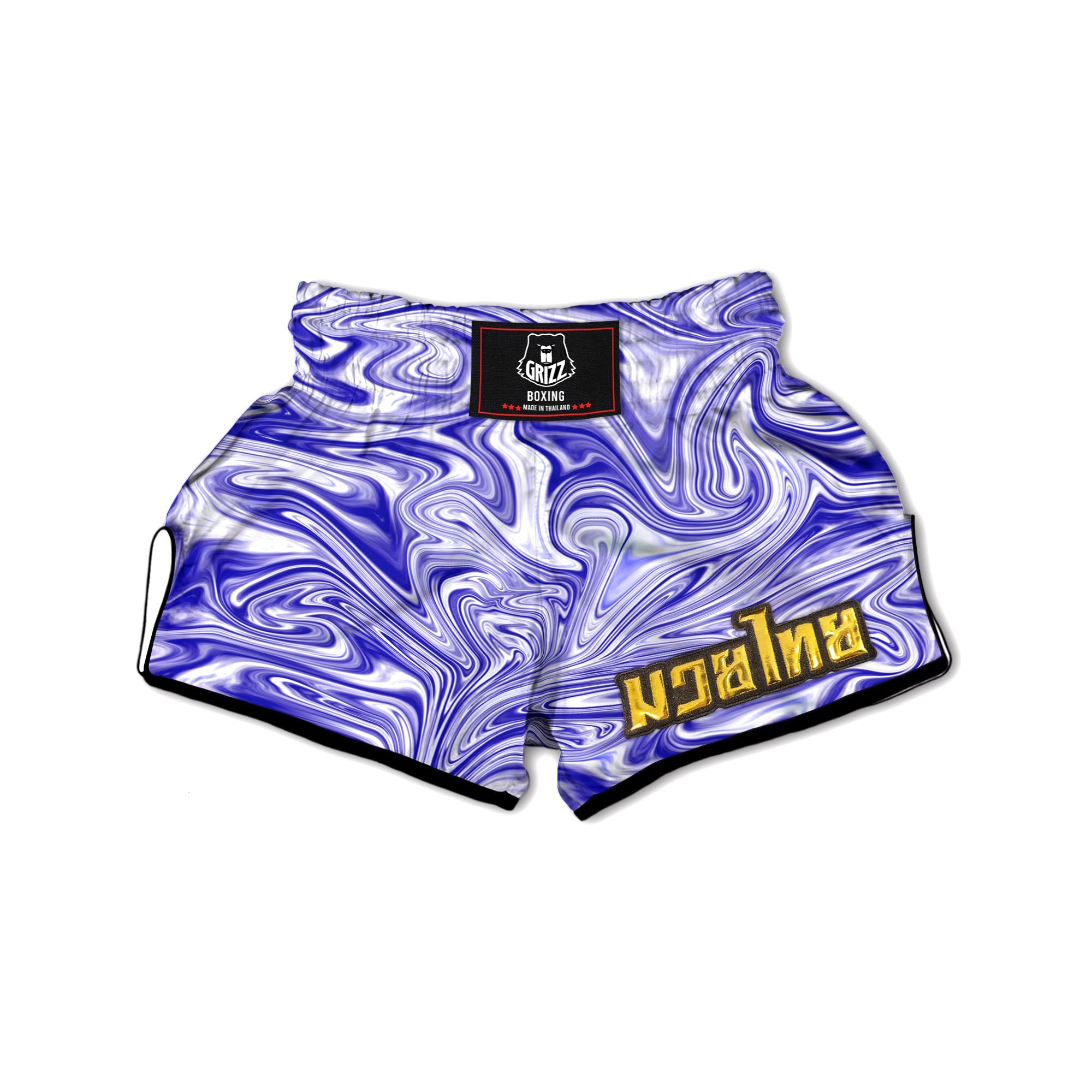 Liquid Psychedelic Print Pattern Muay Thai Boxing Shorts-grizzshop