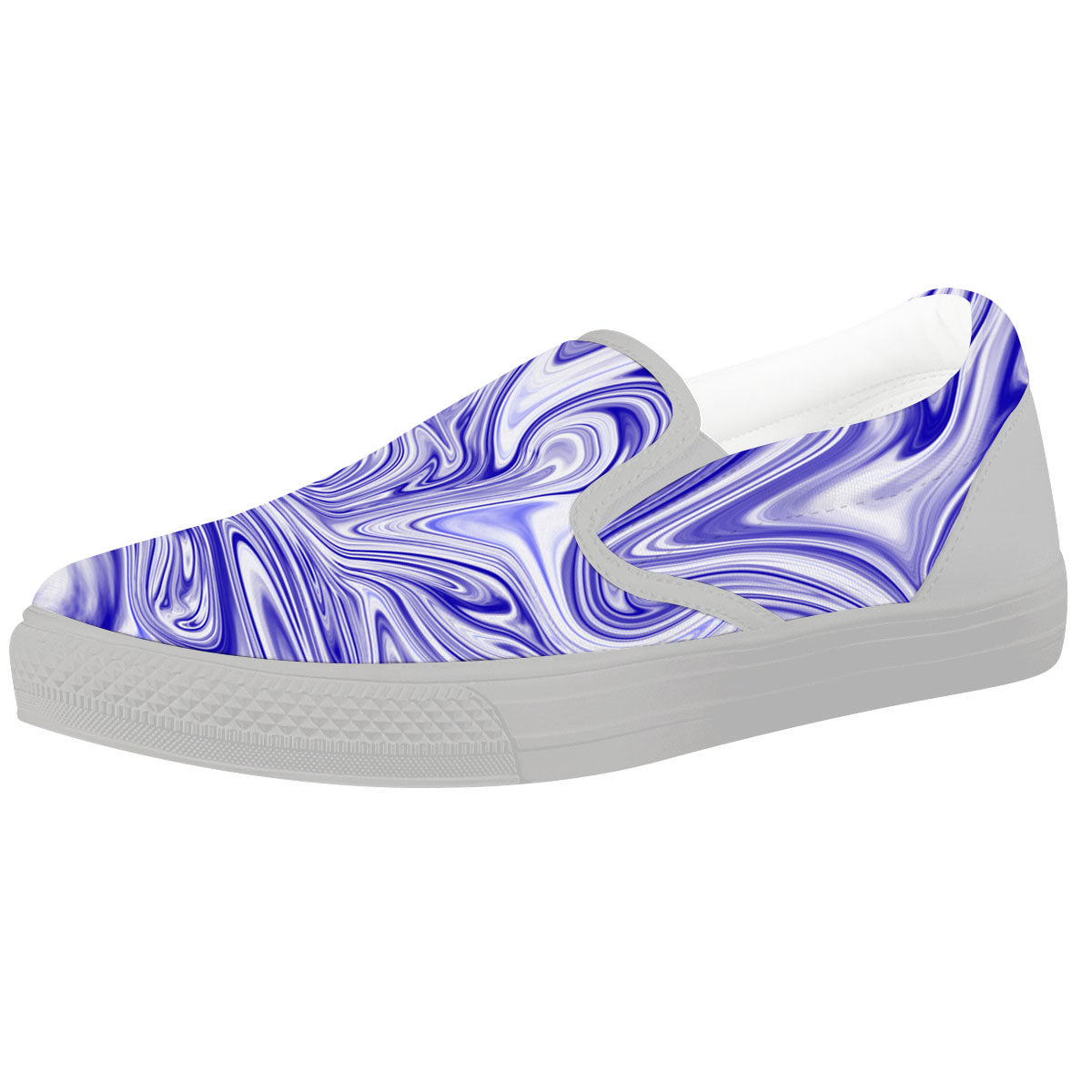 Liquid Psychedelic Print Pattern White Slip On Shoes-grizzshop
