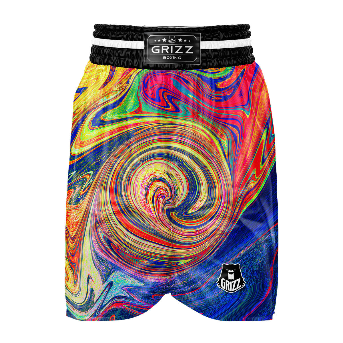 Liquid Trippy Abstract Psychedelic Print Boxing Shorts-grizzshop
