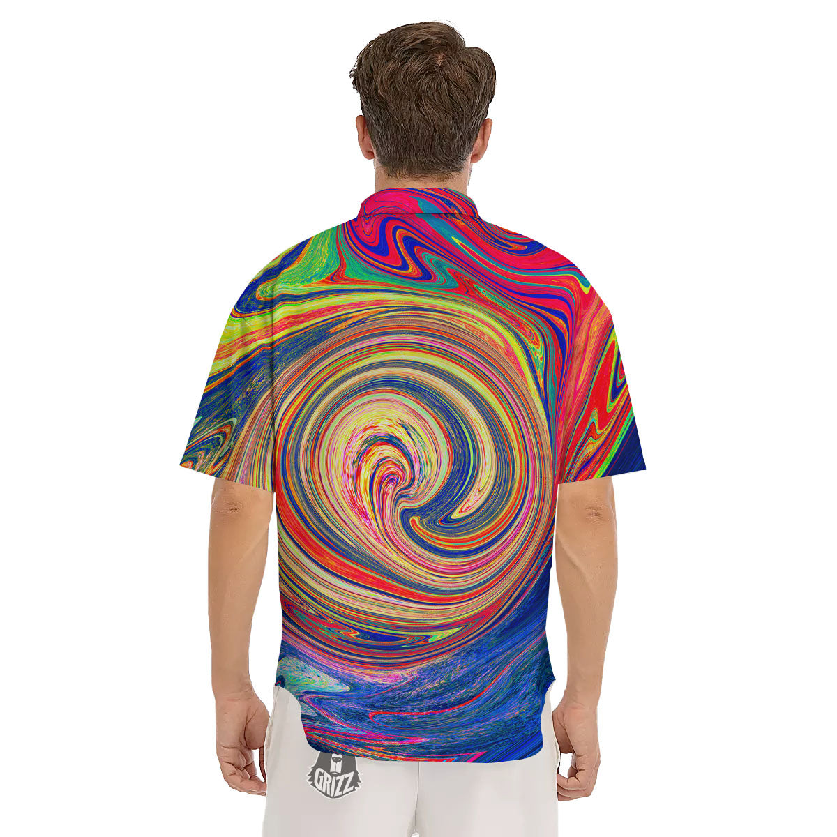 Liquid Trippy Abstract Psychedelic Print Men's Short Sleeve Shirts-grizzshop