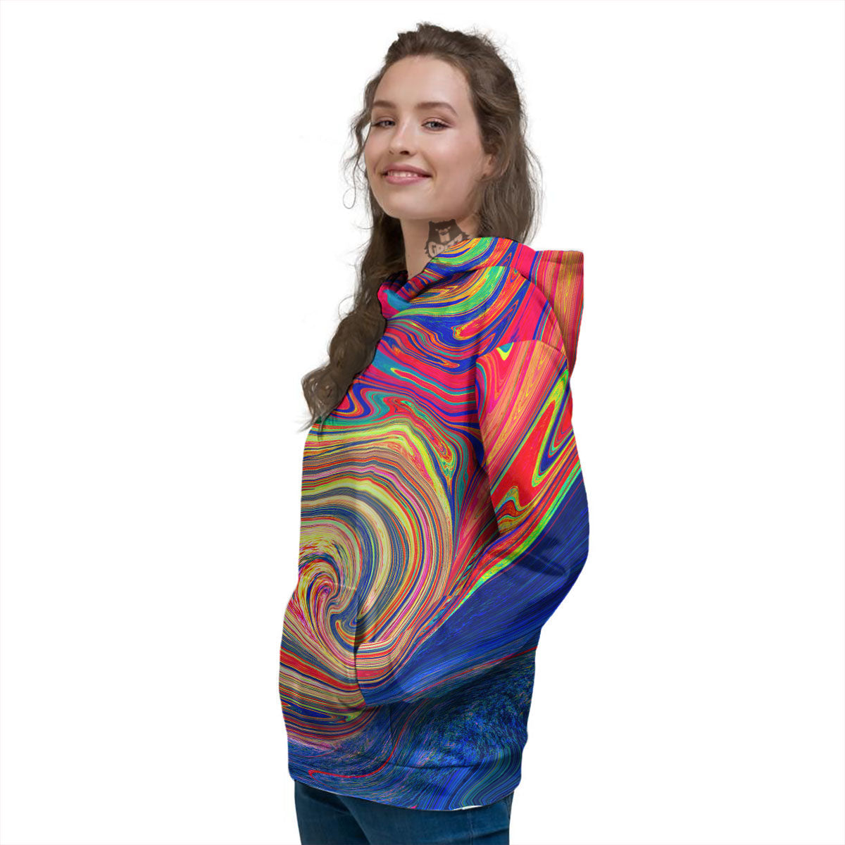 Liquid Trippy Abstract Psychedelic Print Women's Hoodie-grizzshop
