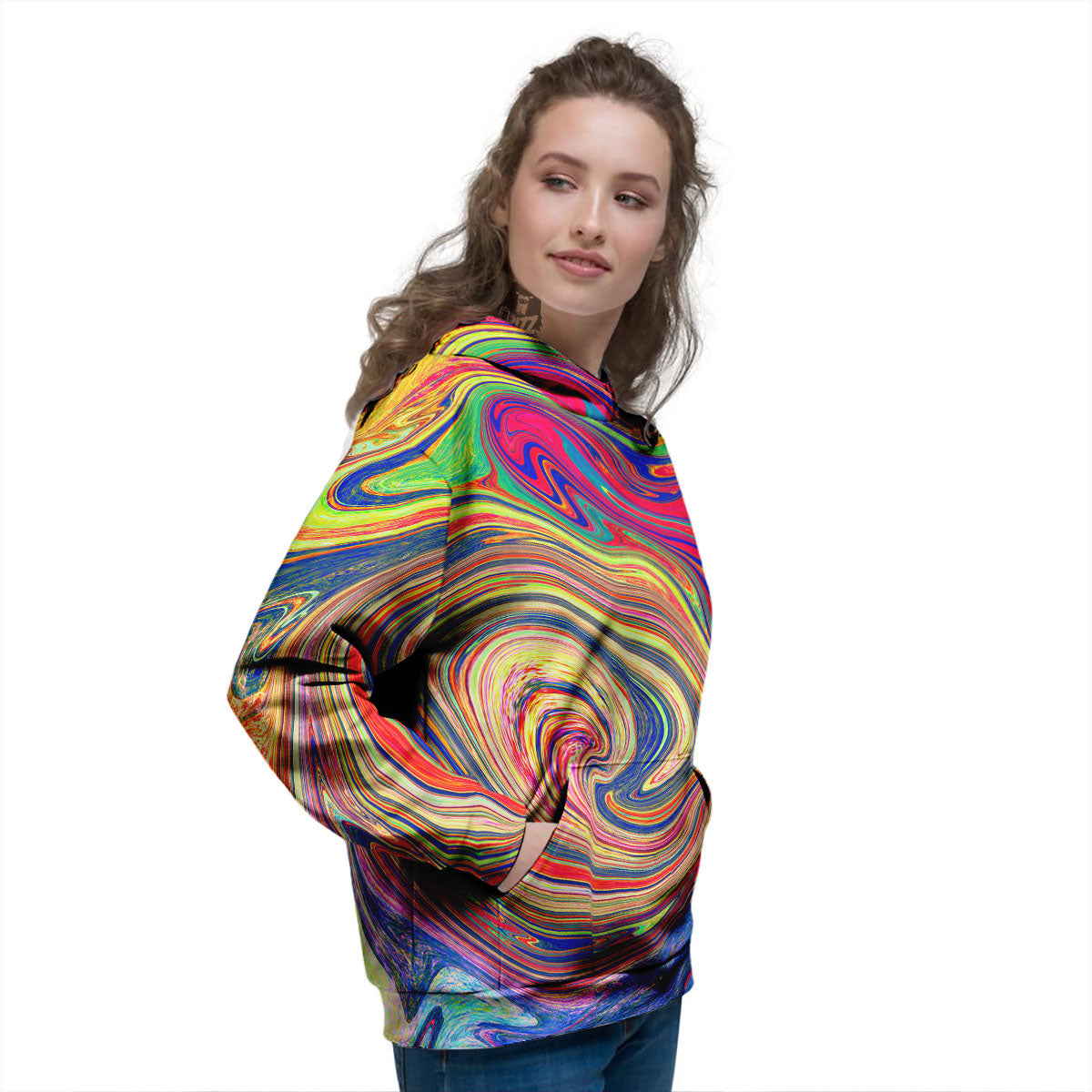 Liquid Trippy Abstract Psychedelic Print Women's Hoodie-grizzshop