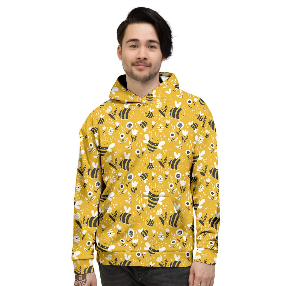 Little Bee Print Pattern Men's Hoodie-grizzshop