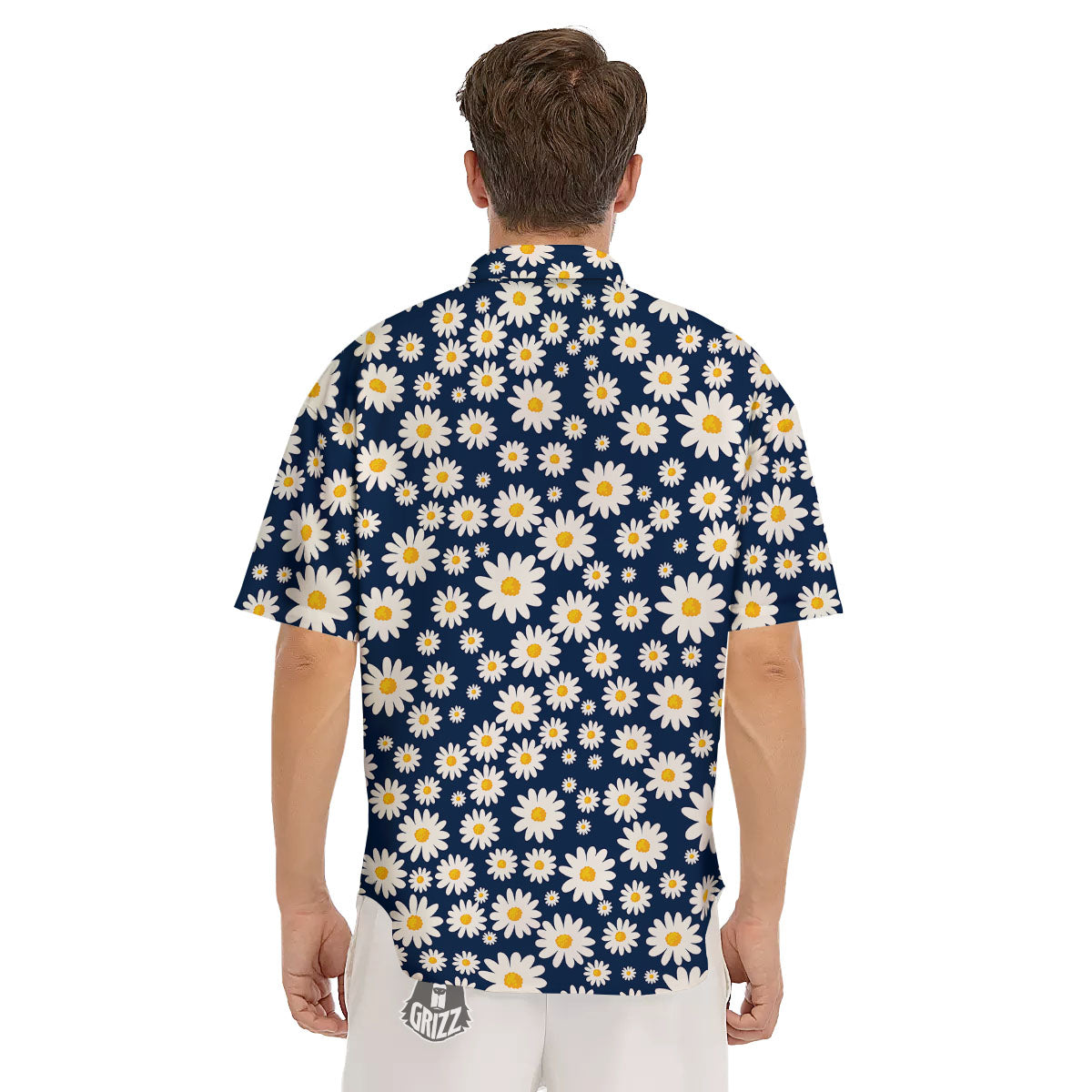 Little Daisy Daisy Print Men's Short Sleeve Shirts-grizzshop