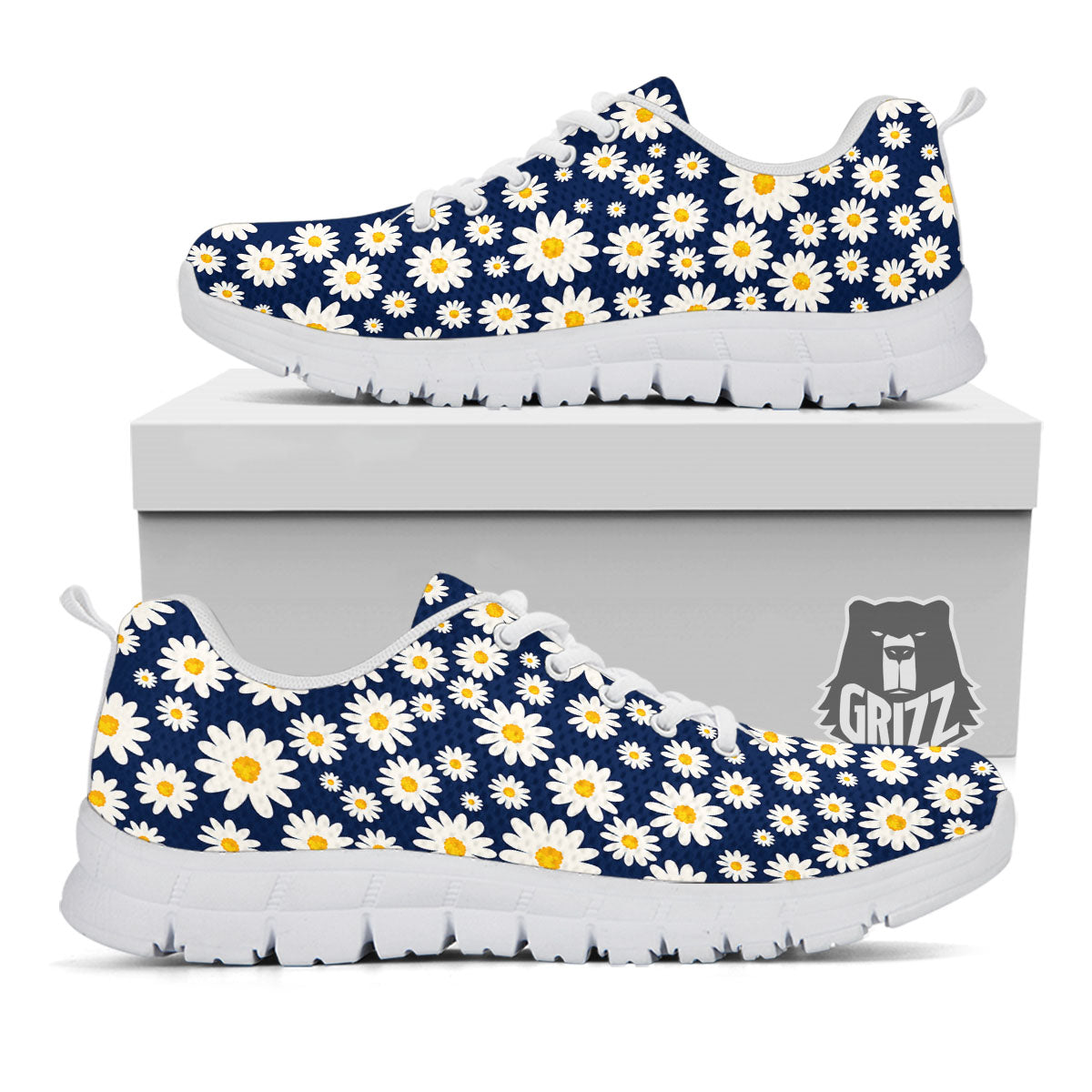 Little Daisy Daisy Print White Sneaker-grizzshop