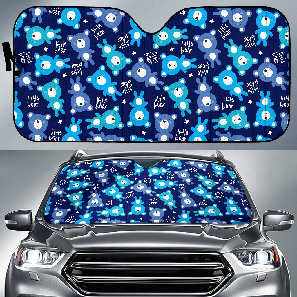 Little Teddy Bear Pattern Print Car Sun Shade-grizzshop