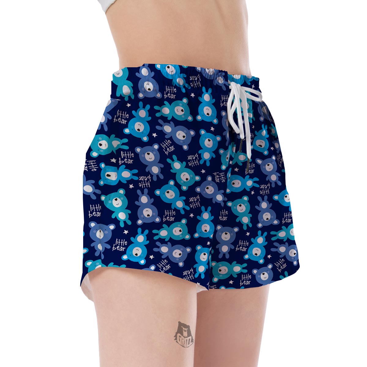 Little Teddy Bear Pattern Print Women's Shorts-grizzshop