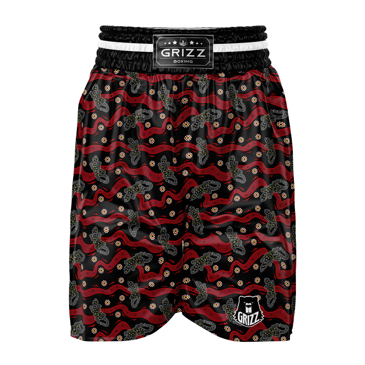 Lizard Aboriginal Print Pattern Boxing Shorts-grizzshop
