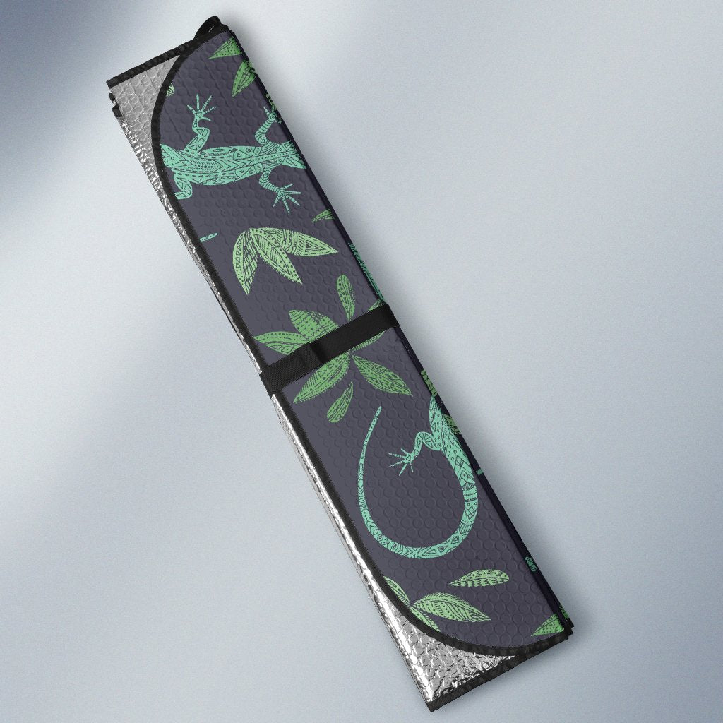 Lizard Leaf Pattern Print Car Sun Shade-grizzshop