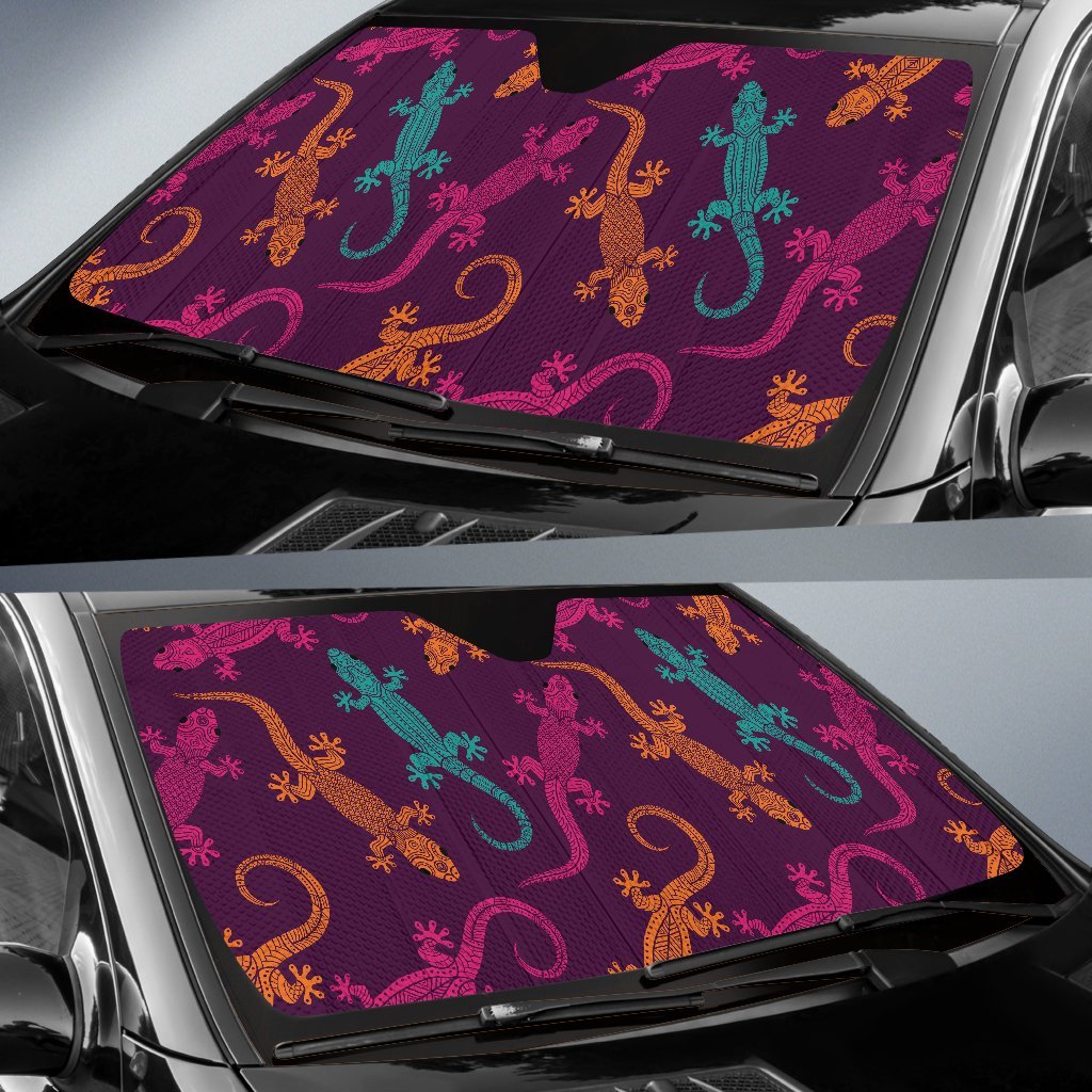 Lizard Pattern Print Car Sun Shade-grizzshop