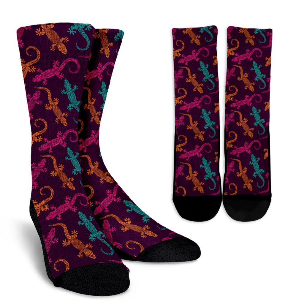 Lizard Pattern Print Unisex Crew Socks-grizzshop