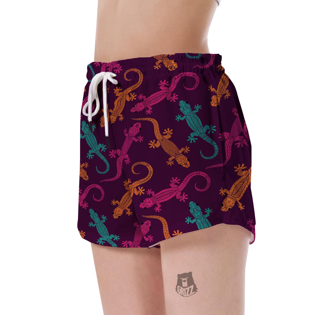 Lizard Pattern Print Women's Shorts-grizzshop