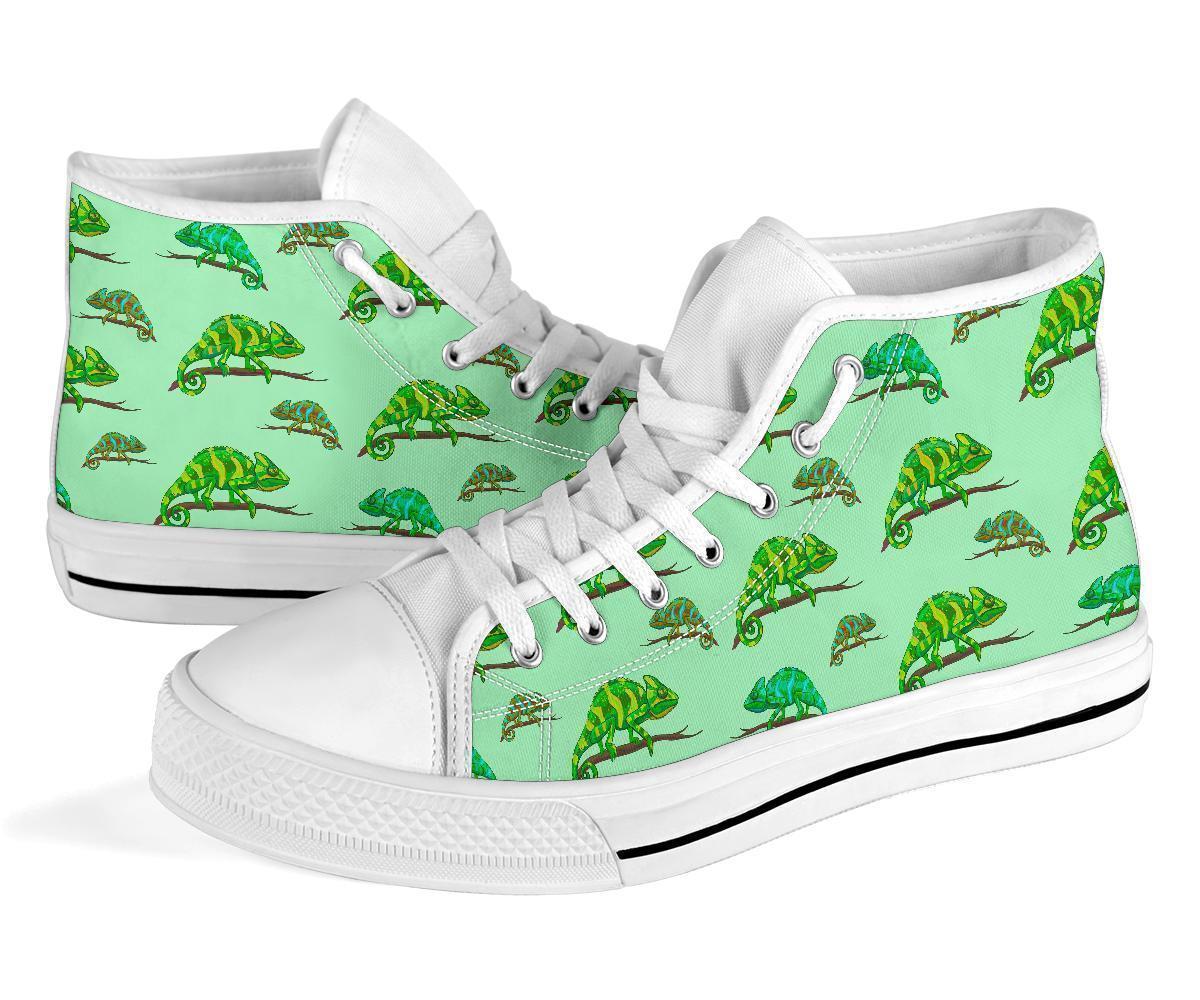 Lizard Print Pattern Men Women's High Top Shoes-grizzshop