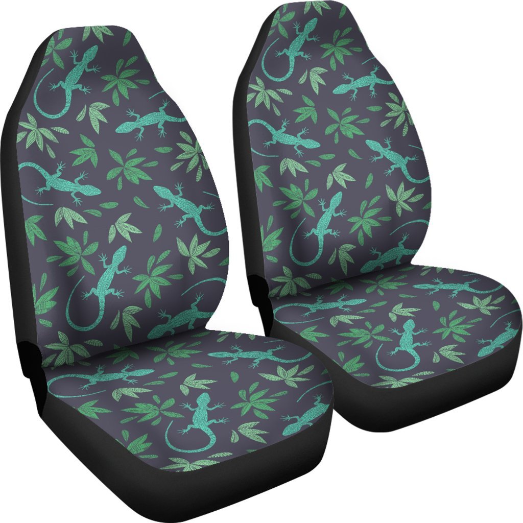 Lizard Leaf Pattern Print Universal Fit Car Seat Cover-grizzshop