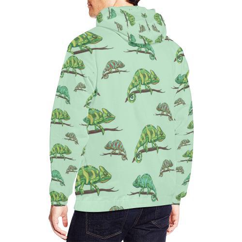 Lizard Print Pattern Men Pullover Hoodie-grizzshop