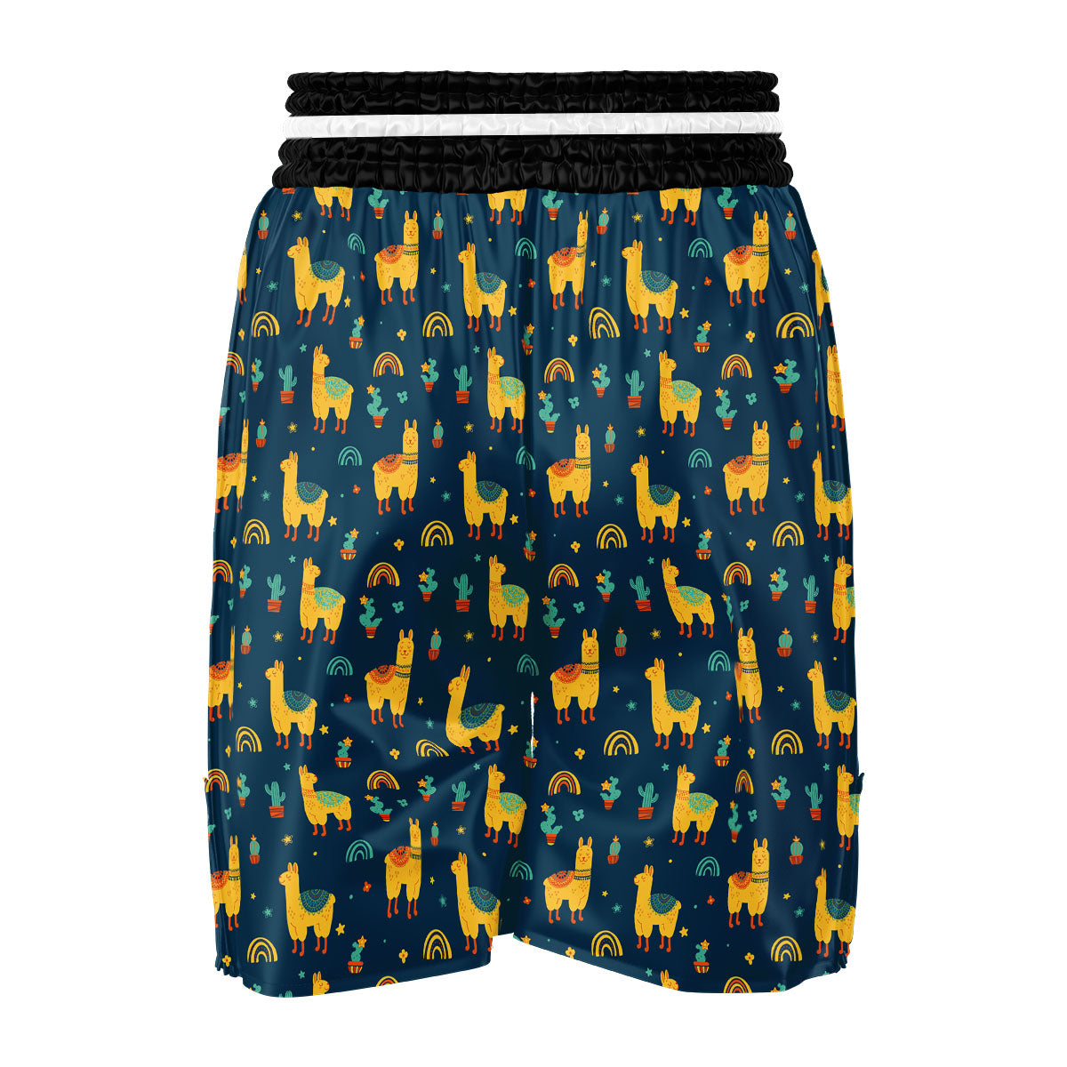 Llama And Cute Cactus Print Pattern Boxing Shorts-grizzshop
