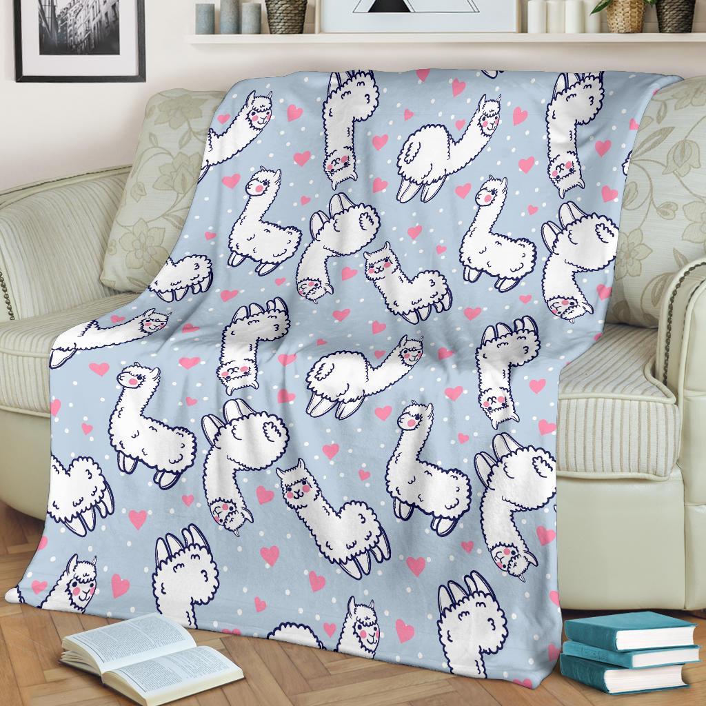 Llama Pattern Print Blanket-grizzshop