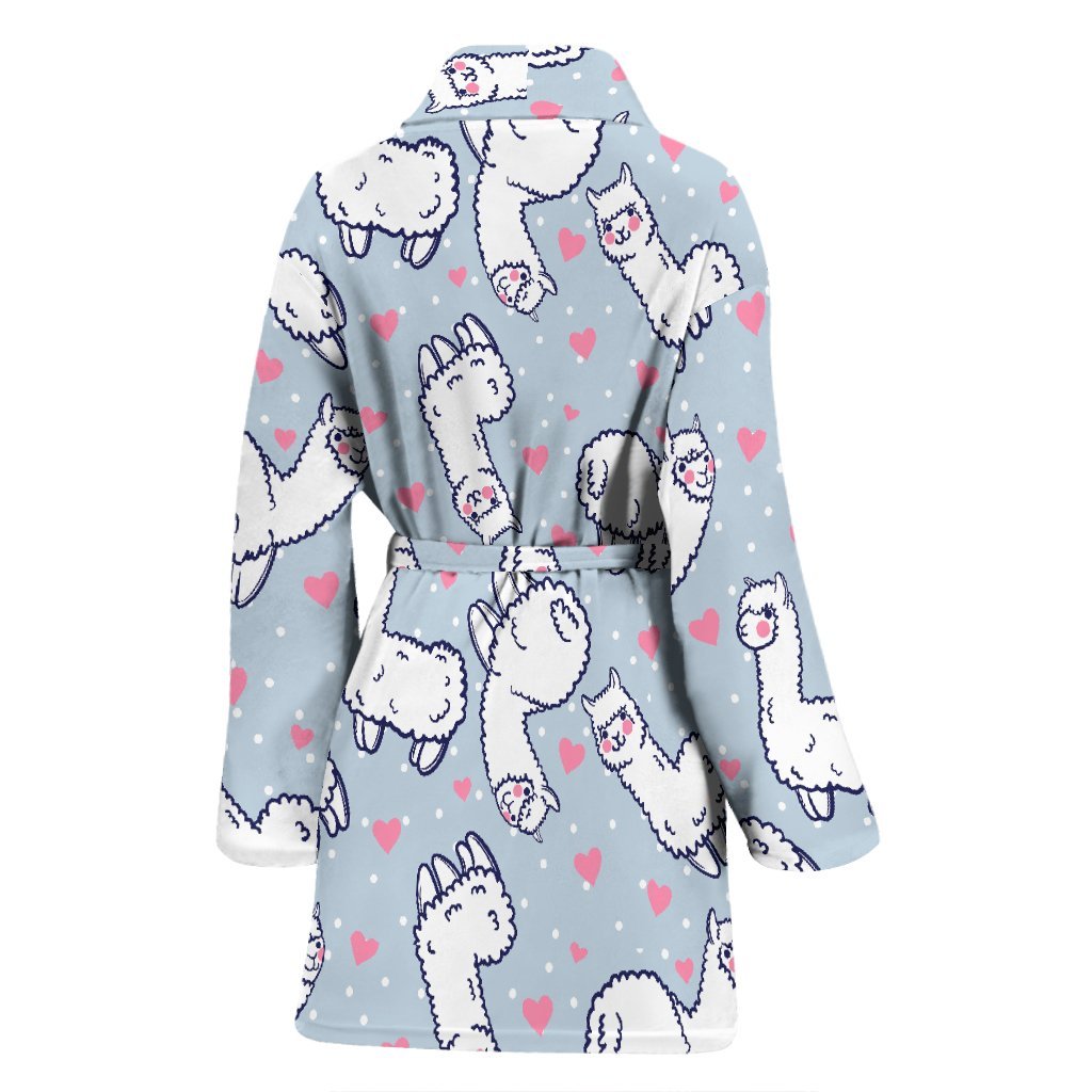 Llama Pattern Print Women Long Robe-grizzshop