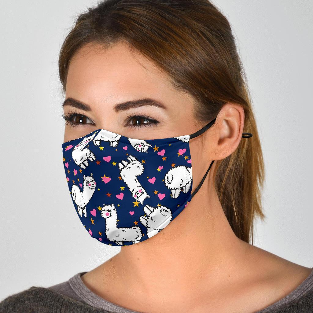 Llama Print Pattern Face Mask-grizzshop