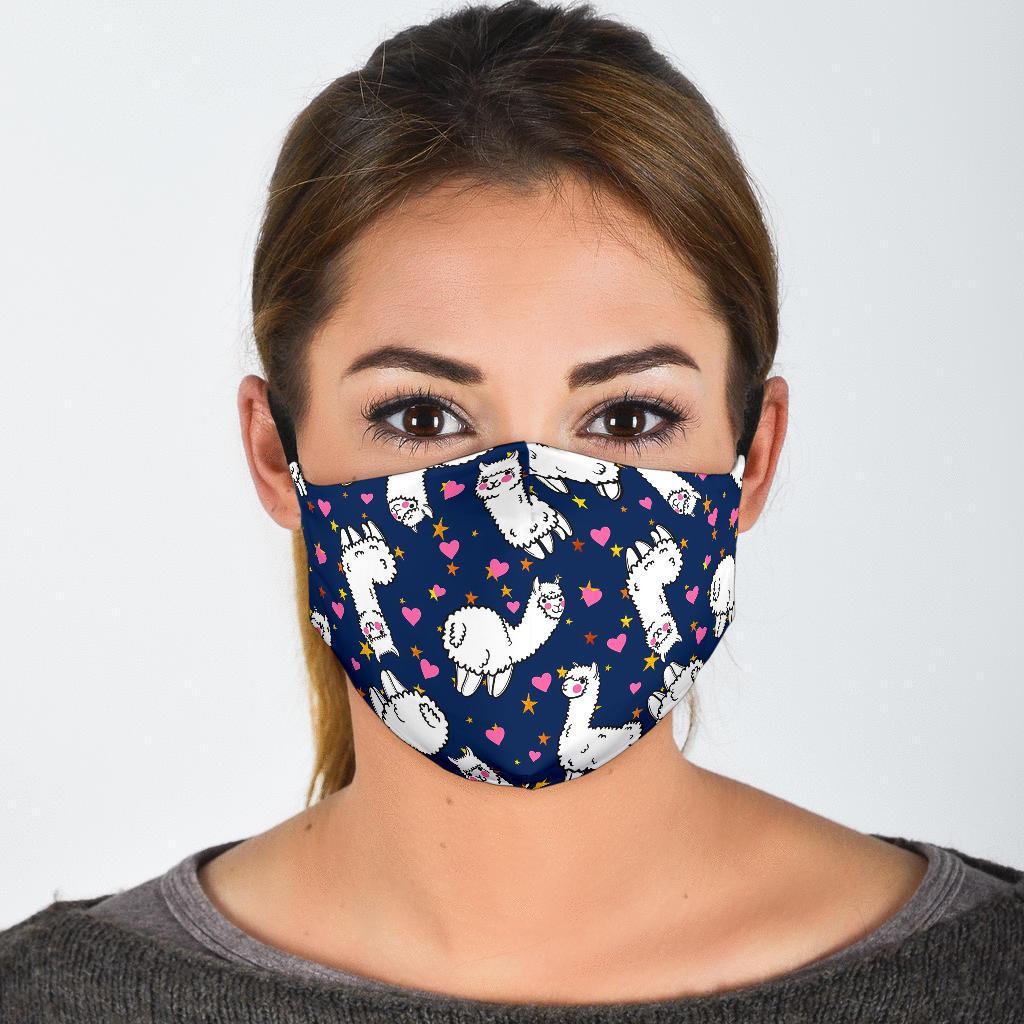 Llama Print Pattern Face Mask-grizzshop