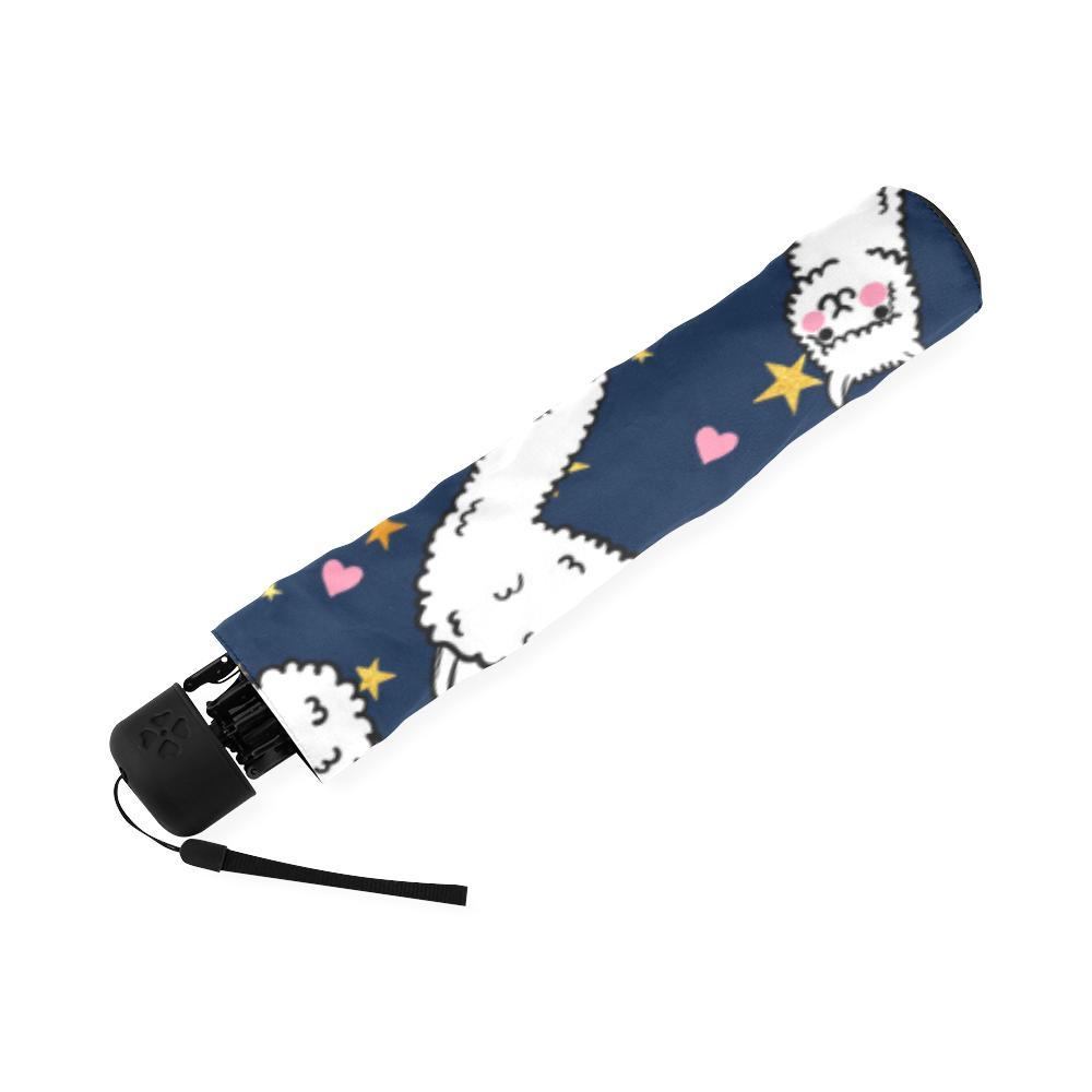 Llama Print Pattern Foldable Umbrella-grizzshop