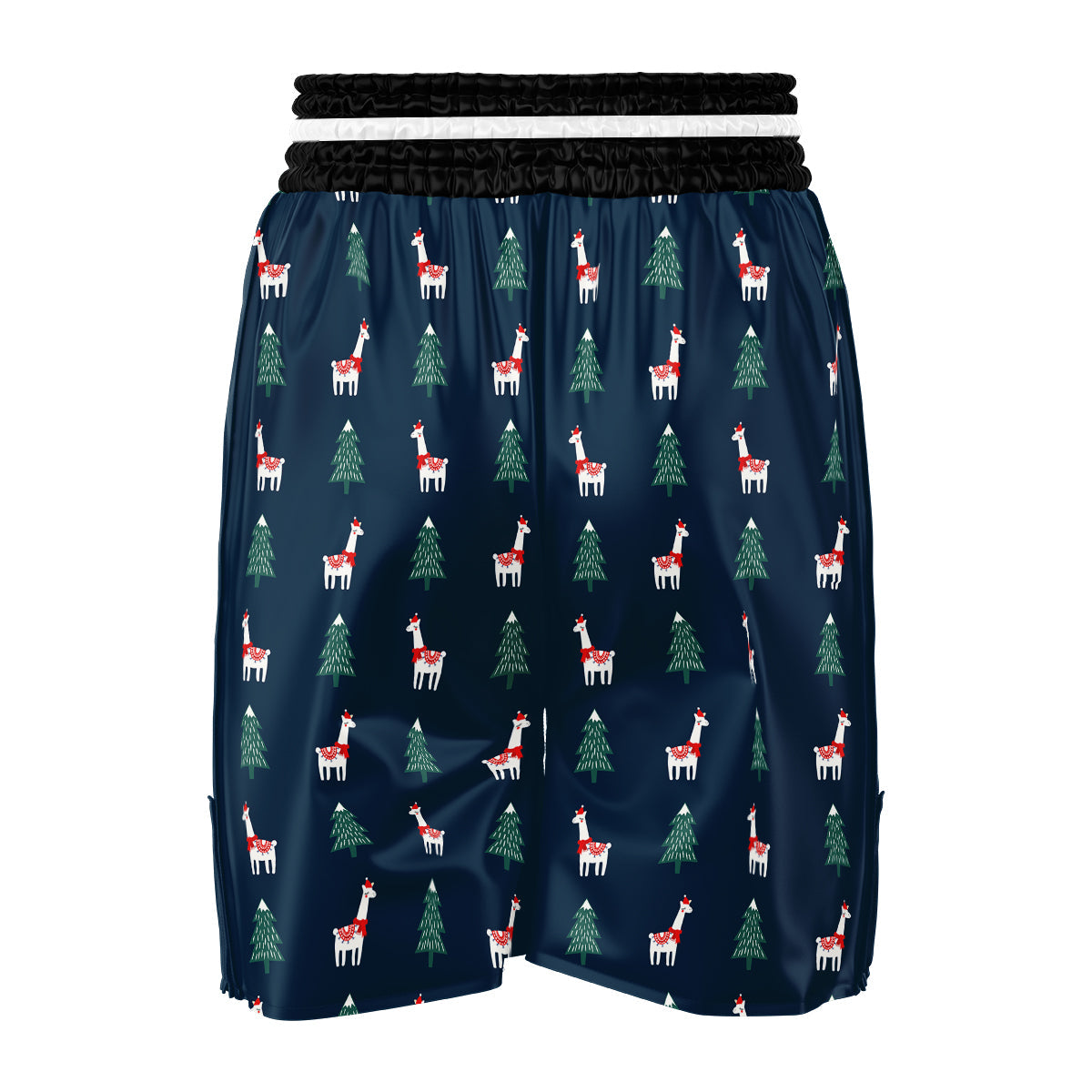 Llama Xmas Print Pattern Boxing Shorts-grizzshop