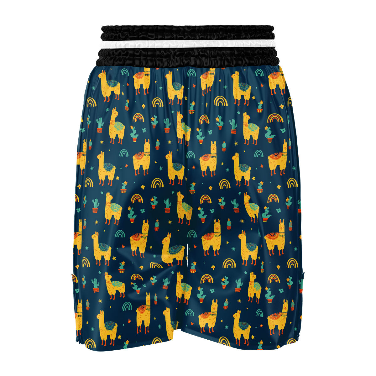 Llama Yellow Print Pattern Boxing Shorts-grizzshop