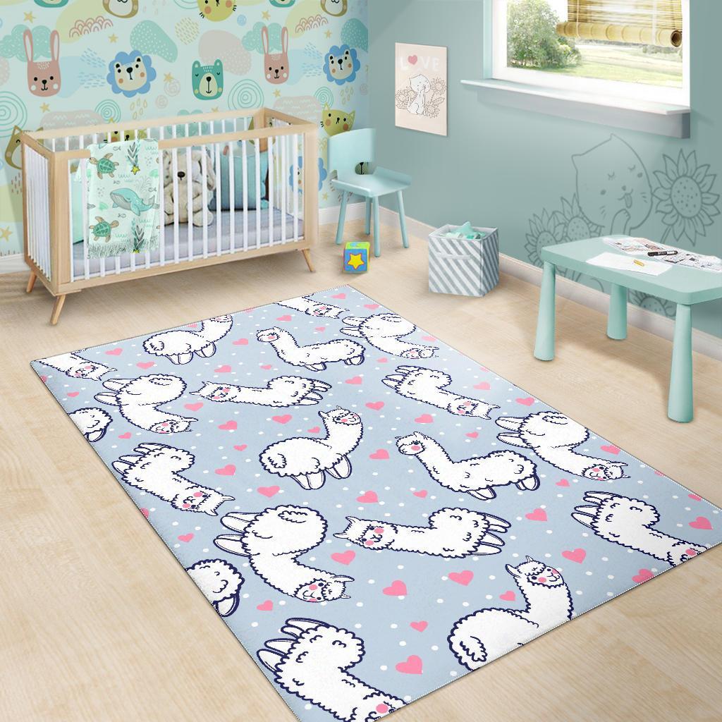 Llama Pattern Print Floor Mat-grizzshop