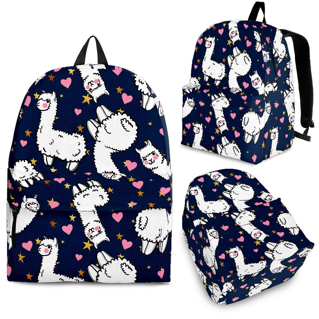 Llama Print Pattern Backpack-grizzshop