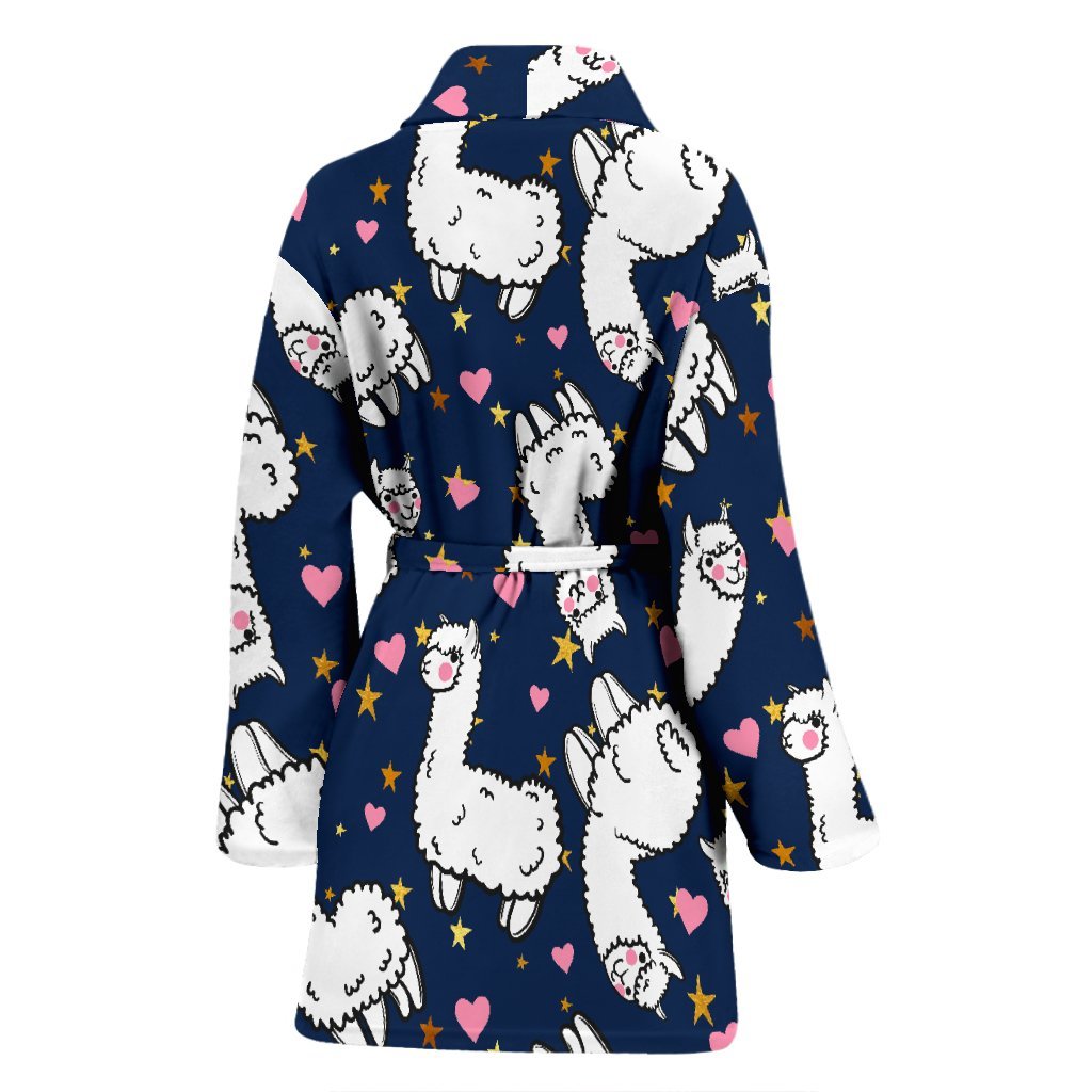 Llama Print Pattern Women Long Robe-grizzshop